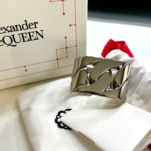 Alexander McQueen Two Finger Silver Ring